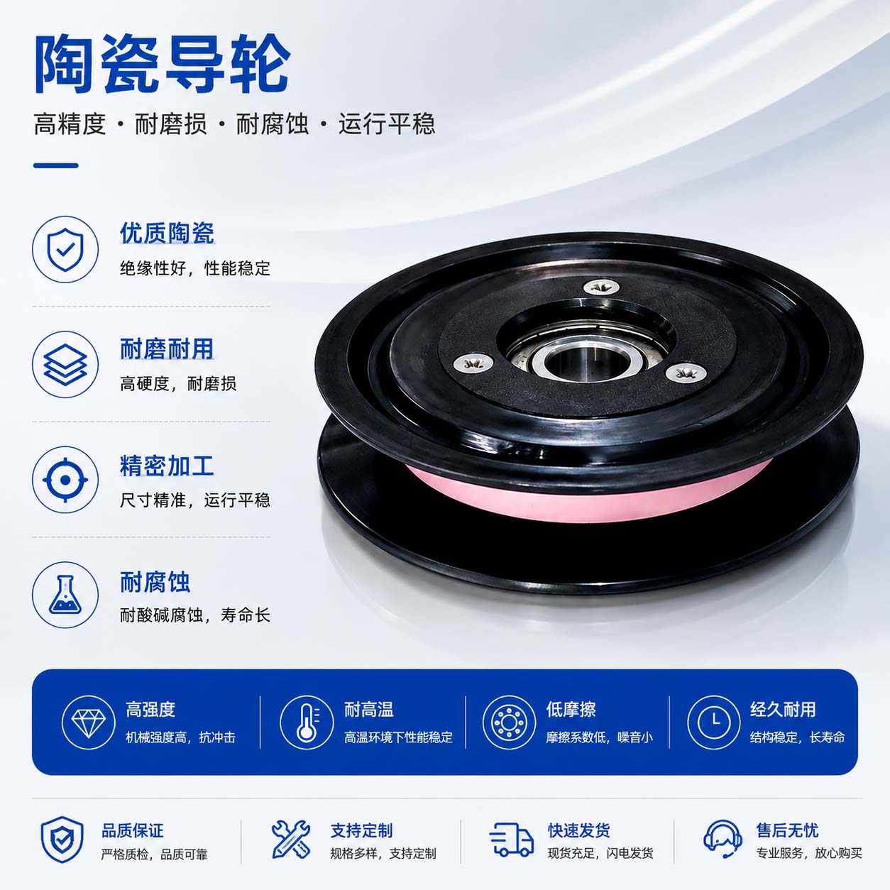 CR1004|压轮喷陶瓷加工|过线轮喷陶瓷加工|金属表面喷陶瓷|