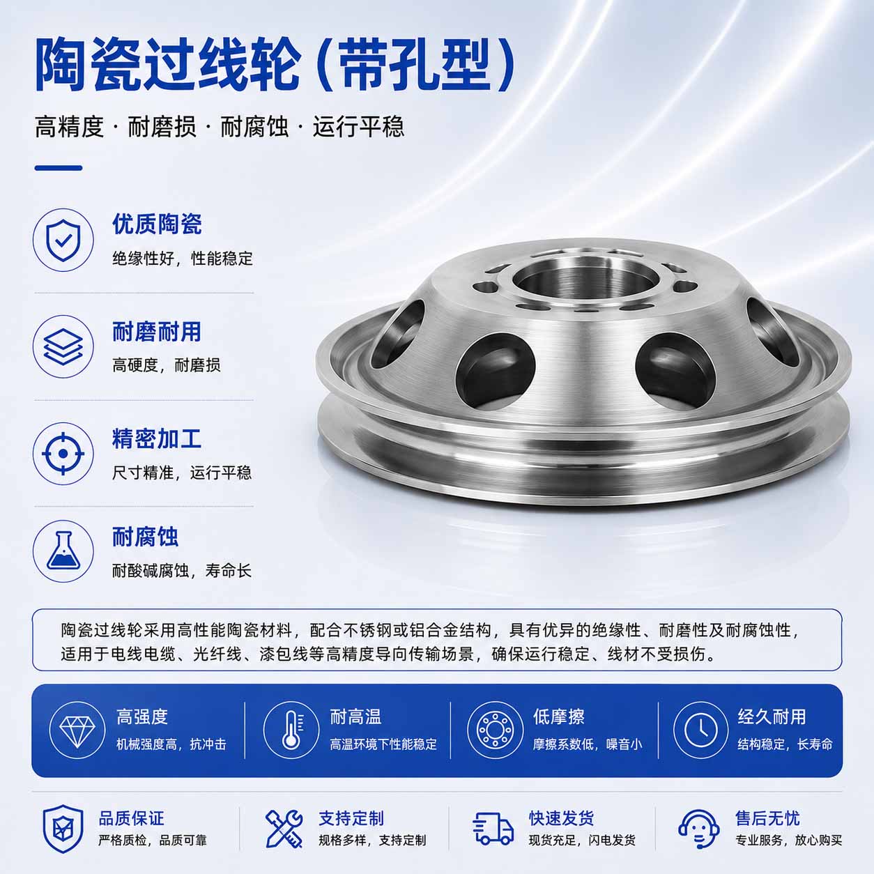 过线轮|电缆陶瓷导轮|线材耐磨配件|电线电缆耐磨配件|