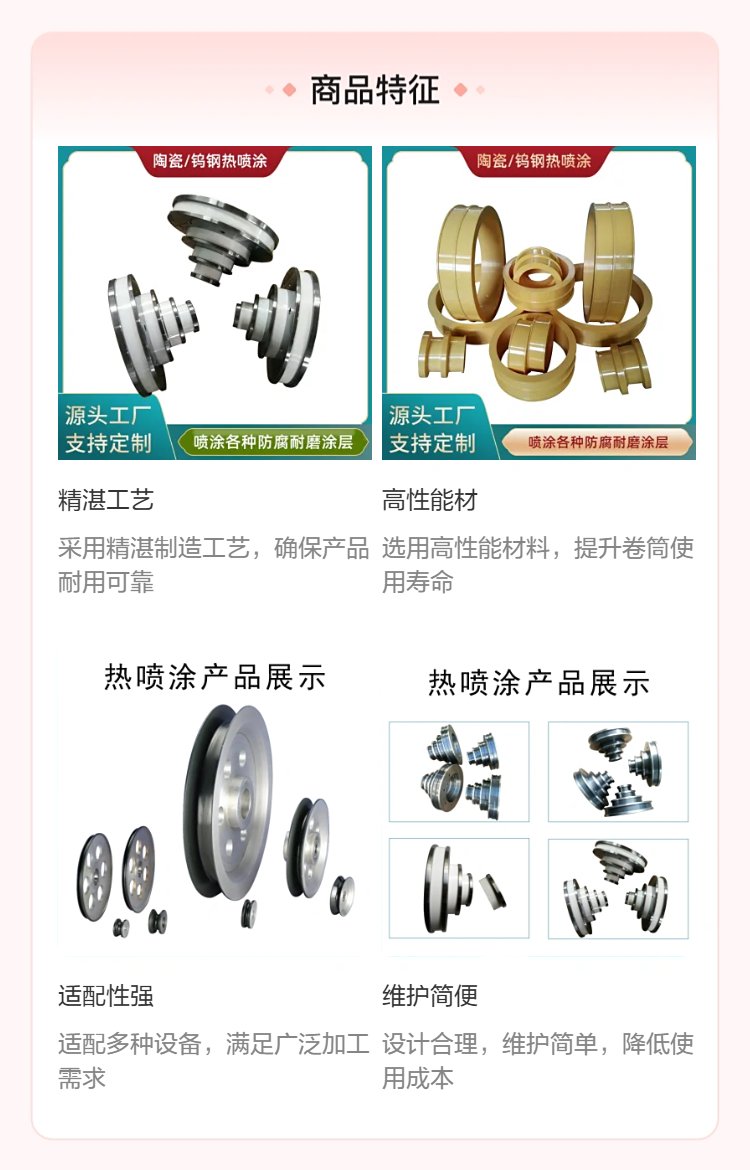 和季康粉末喷涂卷筒 超音速工艺动态平衡校准 纳米抛光技术