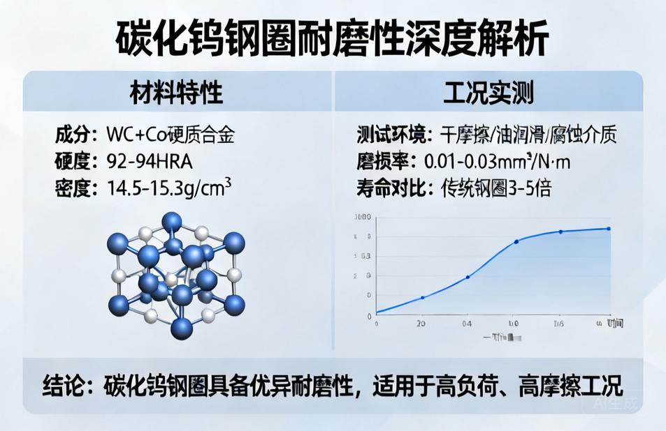 碳化钨钢圈耐磨吗？从材料特性到工况实测的深度解析